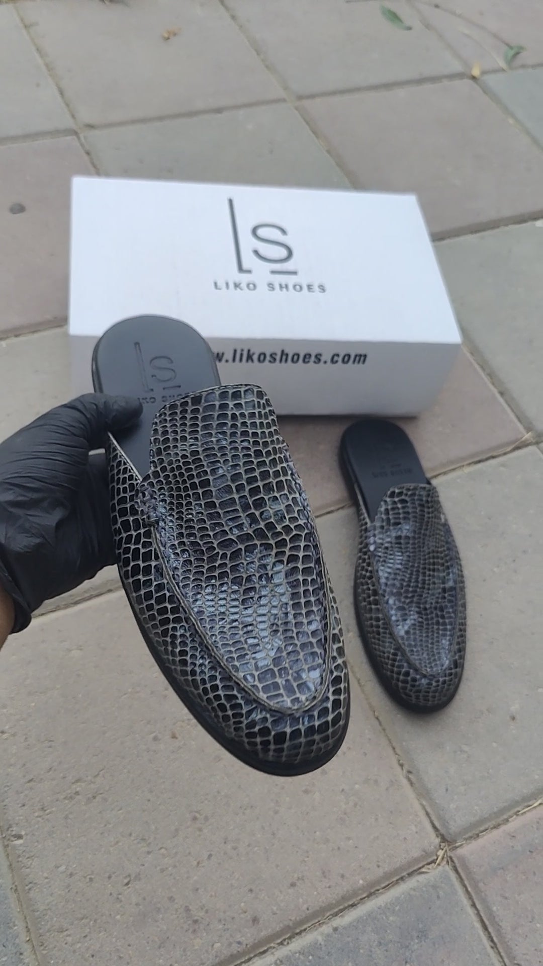 Rivano Mule - Blackish Grey Pure Cow Leather Half Shoes