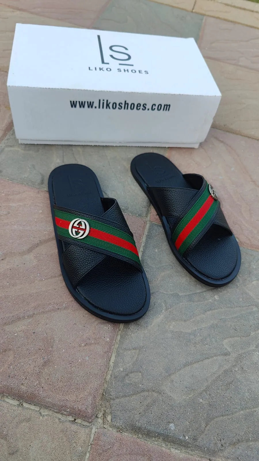 LIKO Signature Heritage Slide – Black – Inspired by Gucci's Archival Designs