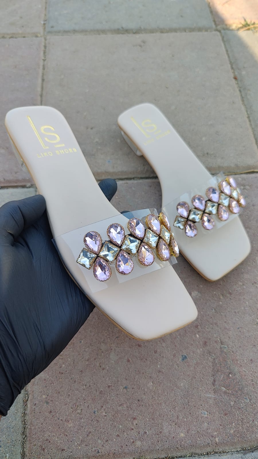 Crystal Nude – Elegant Rhinestone Heel Slides