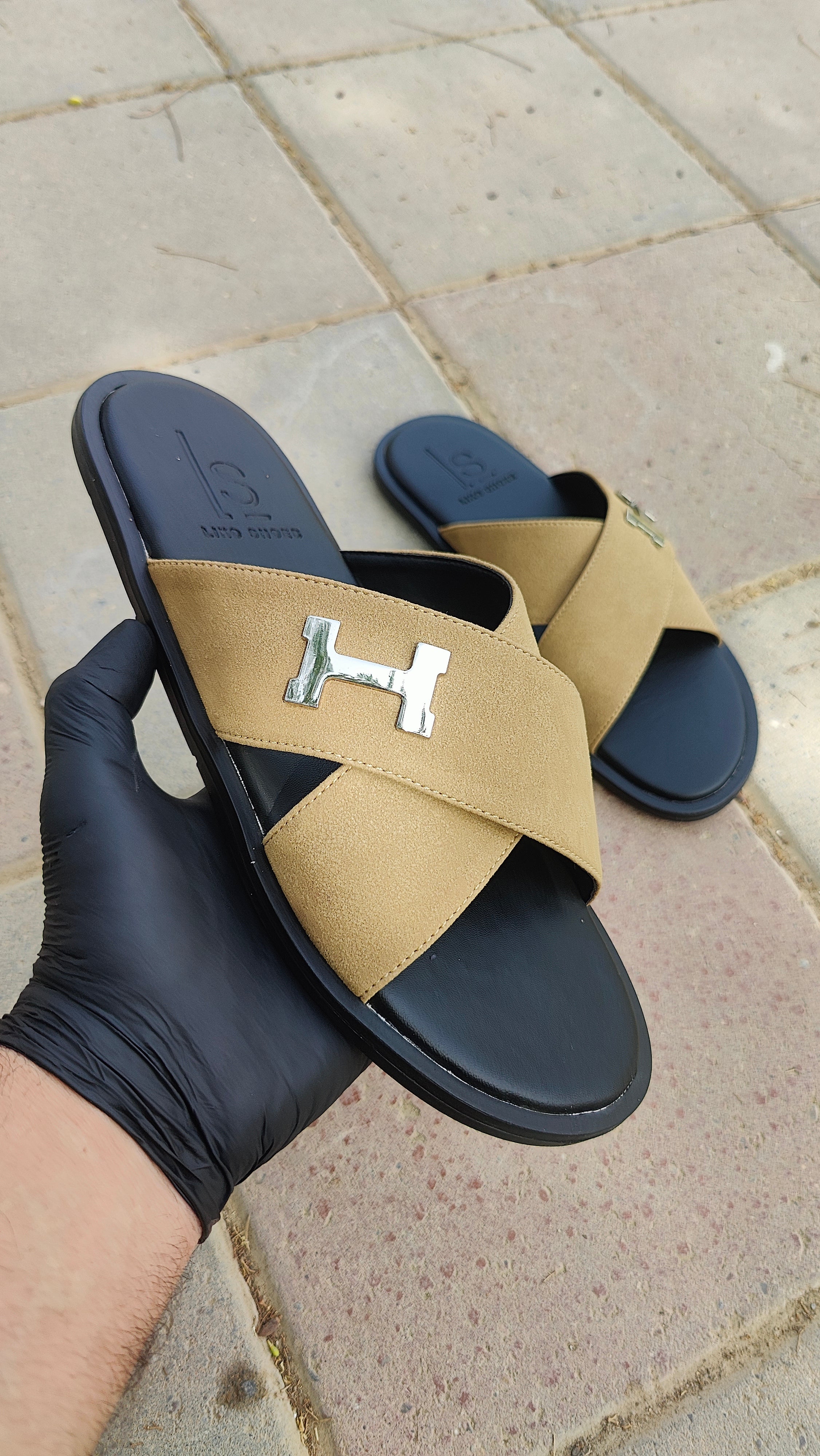 Hermes up sued slide. (Inspired by Hermes Paris)